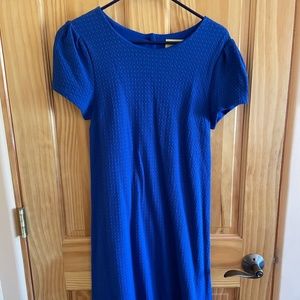 Maeve Anthropologie Textured Blue Dress Small